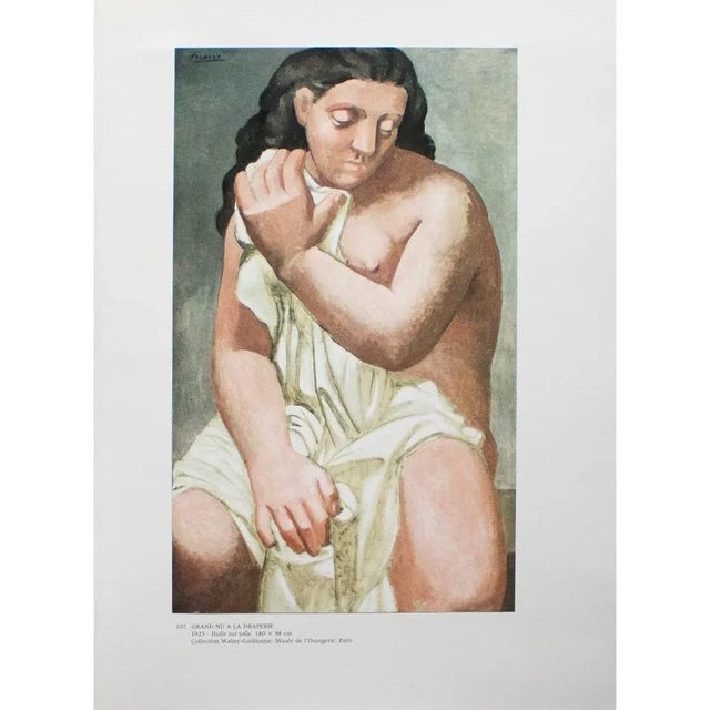 Peach 1985 After Pablo Picasso, "Grand Nu à La Draperie" Parisian Full-Color Print For Sale - Image 8 of 8