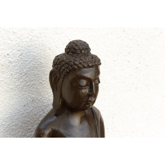 1960s Zen Serenity Polished Stone Carved Buddha For Sale - Image 5 of 9