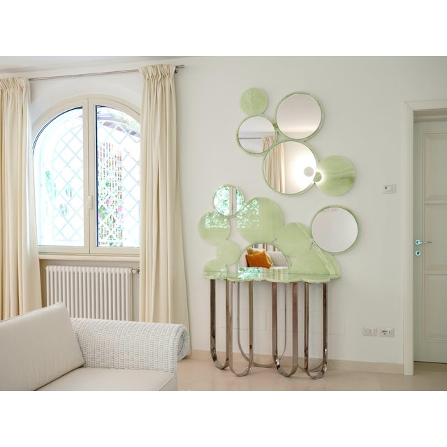 Cloud Console Table in Crystal Glass and Stainless Steel by Barberini & Gunnell For Sale - Image 6 of 8