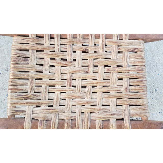 Mid 20th Century Primitive Maple and Split Vine Seat Stool For Sale In Washington DC - Image 6 of 7