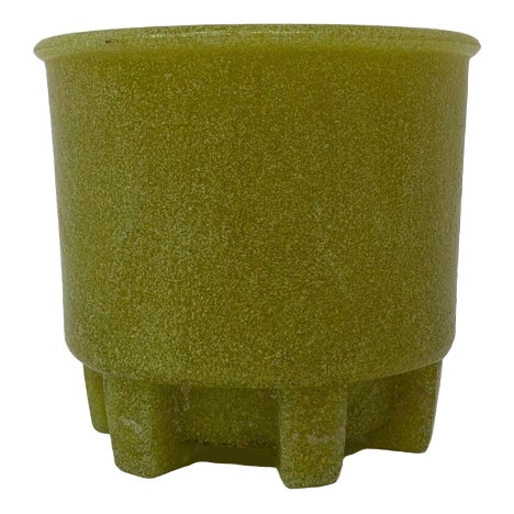Antique Leerdam Copier cactus pot in yellow graniver glass , 1928 For Sale