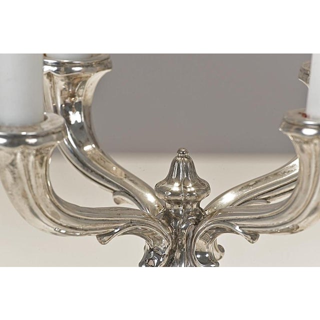 Silver 4-Armed Chandelier in Silver, Germany, 1935 For Sale - Image 8 of 11