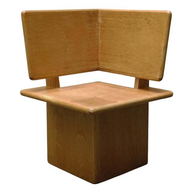 Vintage Oak Bench Chair, Italy, 1980s For Sale