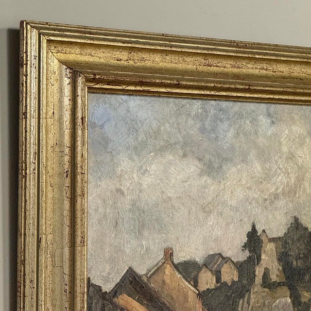 19th Century Framed Oil Painting on Canvas by Henri Orban (1836-1904) 'Esneux' For Sale - Image 16 of 18