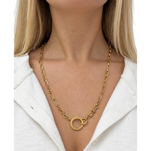 Late 19th Century Victorian, Yellow Gold Fob Chain Necklace, 23 Inches Long For Sale - Image 4 of 4