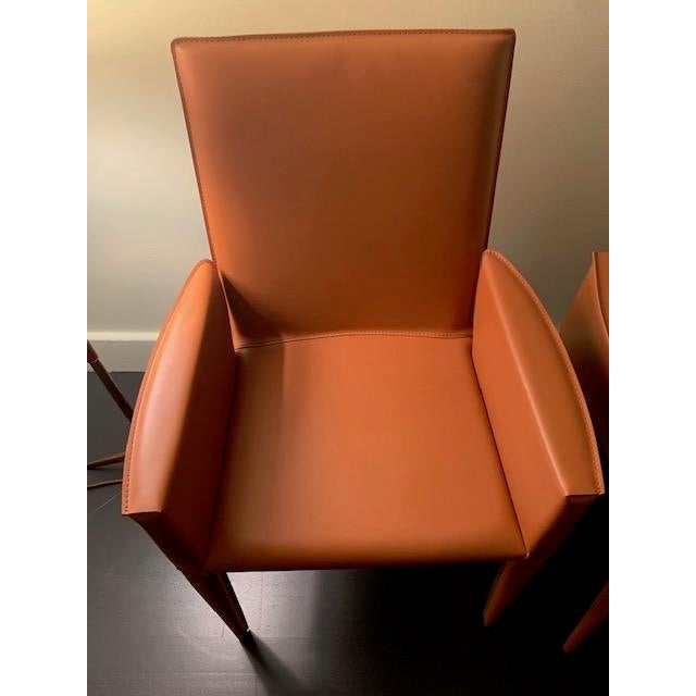 2010s Design Within Reach Bottega Leather Armchairs by Frag -Saddle Color - Set of 2 For Sale - Image 5 of 12