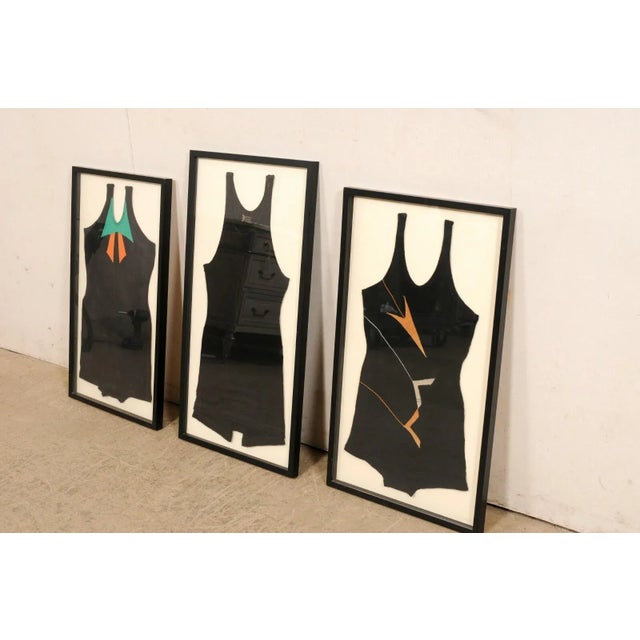 Metal Collection of Framed 1920's Swimwear - Set of 3 For Sale - Image 7 of 10