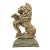 Large Antique Brass Rampant Lion Andiron Finial, Heraldic Fireplace Ornament For Sale