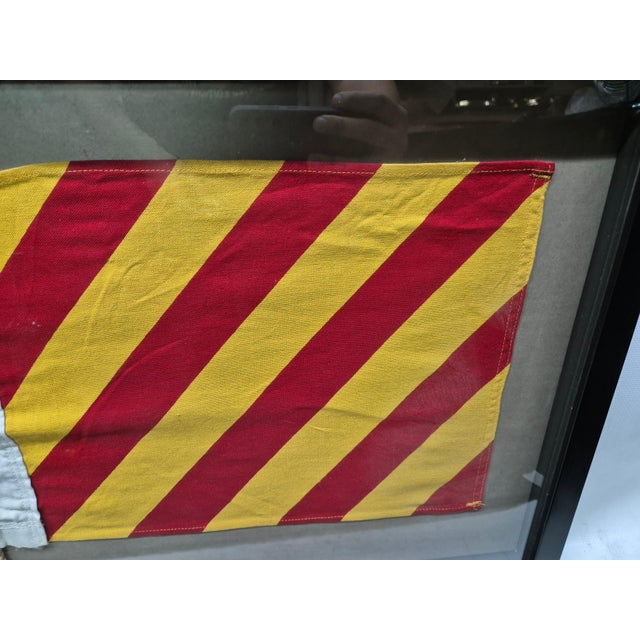 Nautical Signal Flag of Letter "Y" in Shadowbox Frame For Sale In Boston - Image 6 of 7