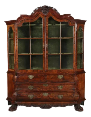 Baroque Walnut Display Cabinet, Holland, 1750s