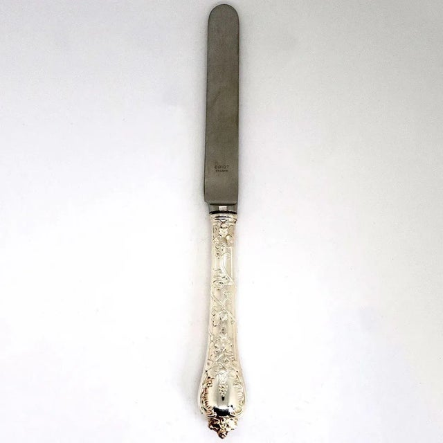Metal Early 21st Century French Odiot Demidoff Sterling Silver & Stainless Steel Salad Knife For Sale - Image 7 of 9