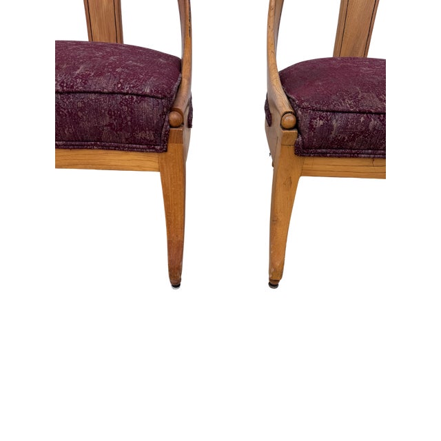 Baker, Knapp & Tubbs 1970s Attributed to Michael Taylor for Baker Spoon Back Slipper Chairs in Natural Finish, Sold in Pairs For Sale - Image 4 of 9