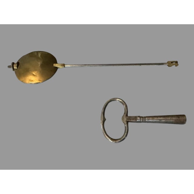 Metal Antique Victorian Bronze Mantle Clock With Figural Urn Finial For Sale - Image 7 of 12