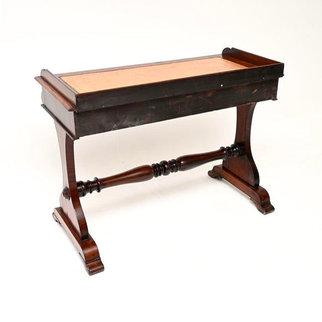 Early 19th Century Antique William IV Leather Top Writing Table, 1830 For Sale - Image 5 of 11