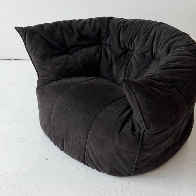 c. 1980s. France. Foam frame with alcantara fabric. The little cousin of the Togo.