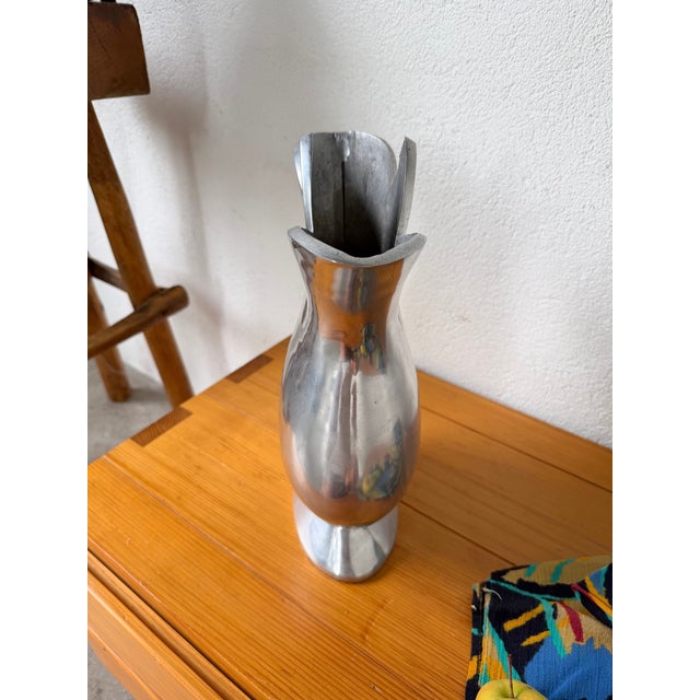 Vintage Vase in Aluminum, 1970s For Sale - Image 9 of 17