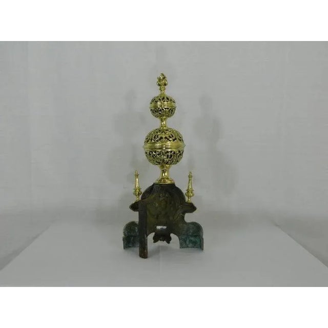 Chenets or Andirons With Two Pierced or Reticulated Balls, 19th Century - a Pair For Sale - Image 10 of 11