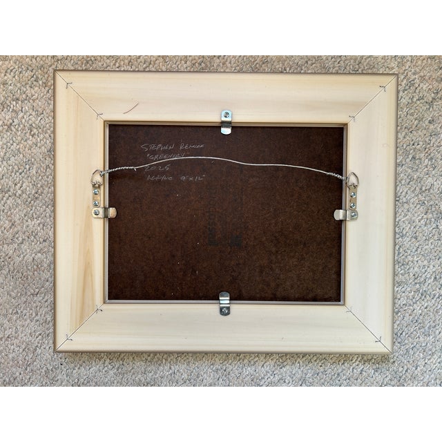 Contemporary Framed Winter Landscape Painting, Greenery, by Stephen Remick For Sale - Image 9 of 9