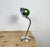 Metal Vintage Green Enamel Banker's Table Lamp, 1950s For Sale - Image 7 of 18