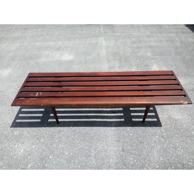1960s Mid Century Modern Slat Bench
