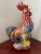 French Country Vintage Ceramic Majolica Rooster Figurine 15" For Sale - Image 3 of 8