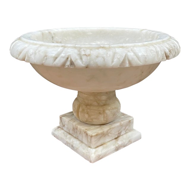 Vintage Italian Alabaster Bird Bath Style Pedestal Bowl Compote Chairish