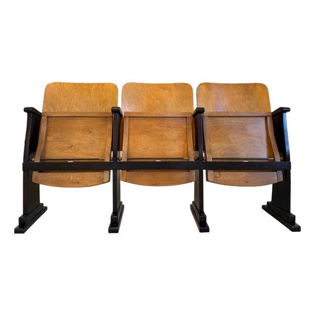 Vintage Three-Seater Cinema Chair For Sale