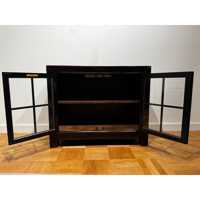 Ethan Allen Ethan Allen Ming Small Media Cabinet in Aged Ember Black, 2017 For Sale - Image 4 of 18