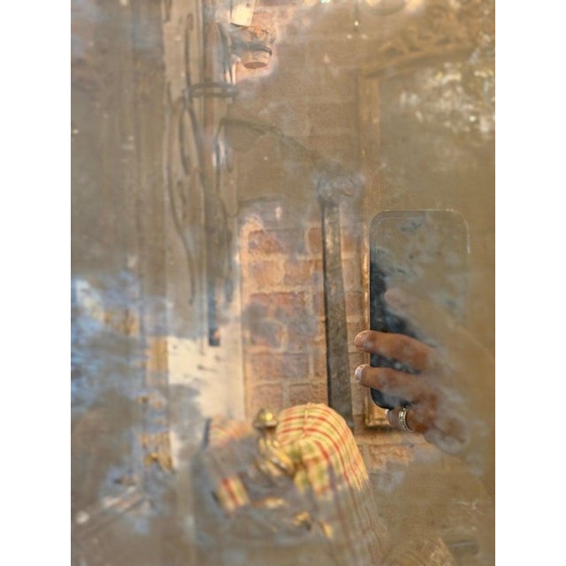 Burnt Umber Neoclassical Pier Mirror, Distressed Wood, Circa 1880s For Sale - Image 8 of 18