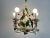 Charming Italian tole five-arm chandelier in its original creamy white hand painted finish with red and pink cherries,...