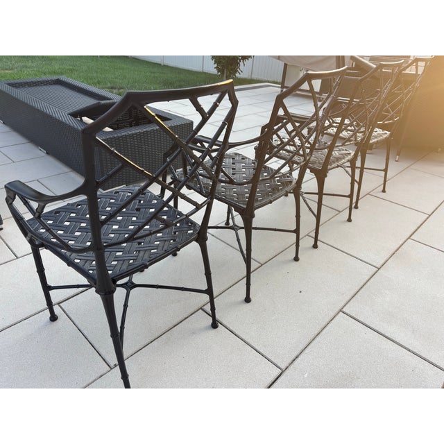 Vintage Restored Chinoiserie Calcutta Patio Chairs by Brown Jordan- Set of 4 For Sale In Chicago - Image 6 of 12