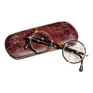 Charming 1920s Antique Patterned Eyeglasses Spectacles Home Decor Prop For Sale