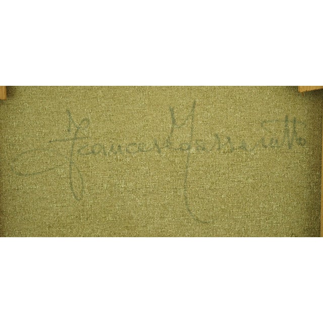 Francesco Massarutto, Little Girl Made Up by Pierrot and a Faun, 20th Century, Oil Painting on Canvas, Framed For Sale - Image 14 of 15