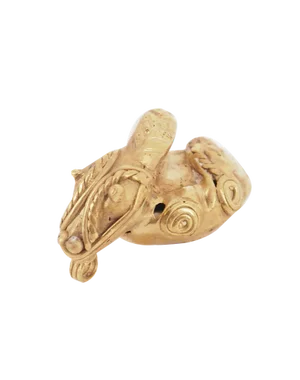 Colombian Taïrona Tumbaga Statuette of Snake Hissing