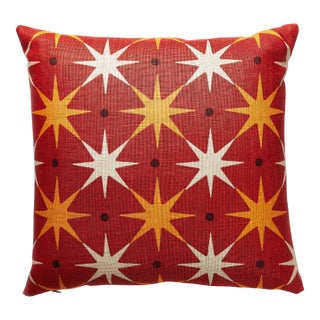 The House of Scalamandré Star Power Pillow, Red For Sale
