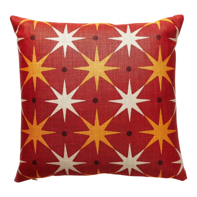 The House of Scalamandré Star Power Pillow, Red For Sale