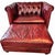 Animal Skin Vintage Chesterfield "Man and a Half" Leather Chair and Matching Ottoman, Meticulously Handcrafted by Distinction Furniture of North Carolina. For Sale - Image 7 of 9
