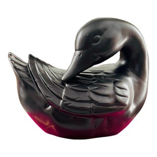 Vintage Black Ceramic Goose For Sale