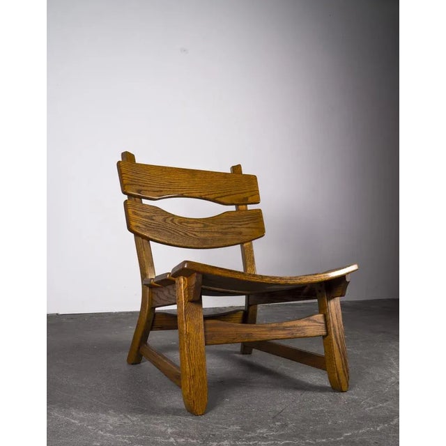 Brutalist chair in oak, by dittmann & co. From awa radbound from 1960s. the robust lounge chair made of solid oak are...