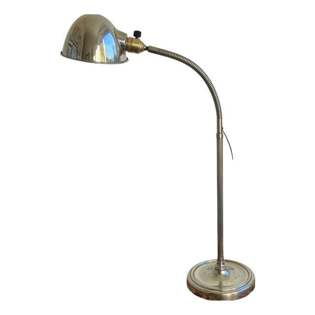 Mid-Century Modern French Chrome Gooseneck Desk Lamp, 1940s For Sale