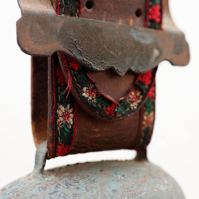 Traditional French Rustic Bronze and Leather Bell, 1960s For Sale - Image 12 of 18