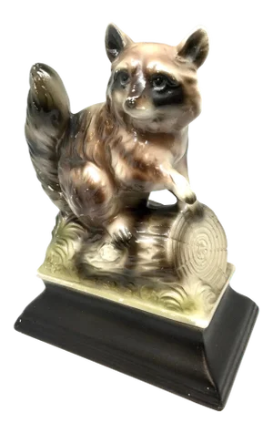 Antique Bisque Porcelain Raccoon Figurine