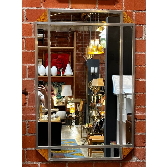 This rectangular wall mirror is a beautiful piece of mid-century Italian design, created by renowned designer Willy Rizzo....