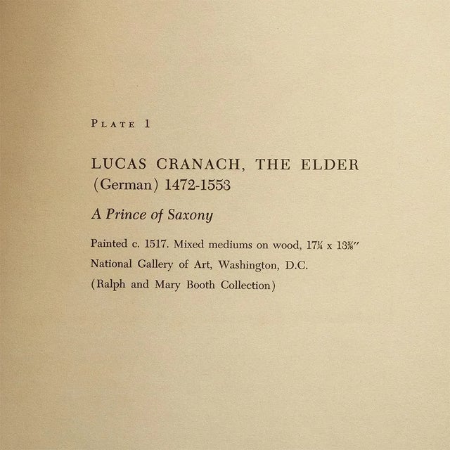 1950s 1956 After Lucas Cranach "A Prince of Saxony", Vintage Full-Color Print For Sale - Image 5 of 8