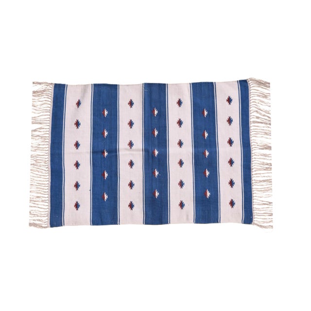 Fennel Rug, 4x6, Blue & White For Sale