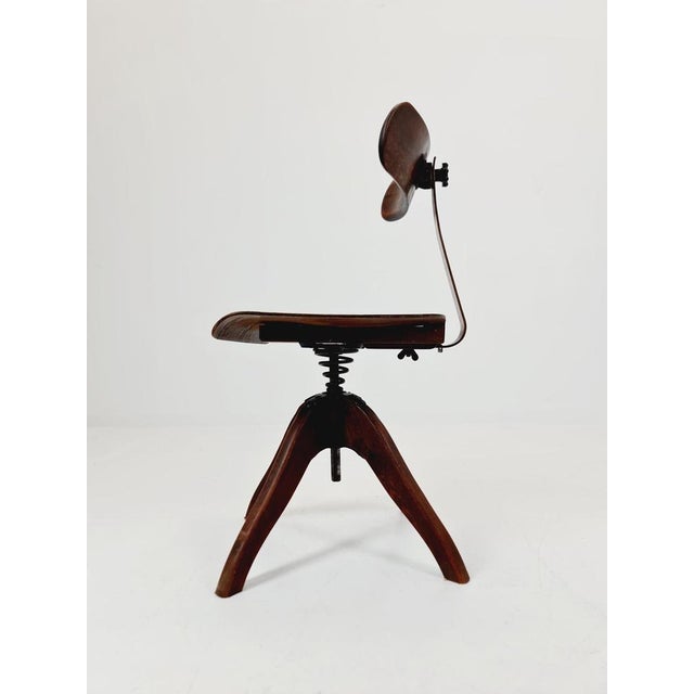 Bauhaus Swivel Office Chair in Wood from Puffdreh Kontorchair, 1930s For Sale - Image 13 of 16