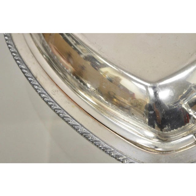 Silver Vintage World Silver on Copper Lidded Vegetable Serving Platter With Handles For Sale - Image 8 of 11