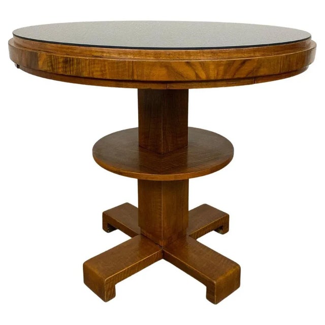 Art Deco Card Table with Black Glass Top, 1930s For Sale - Image 11 of 11