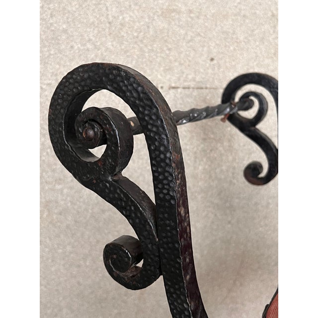 Late 19th Century Hollywood Regency Wrought Iron Curule Bench, Savonarola, Throne For Sale - Image 4 of 18