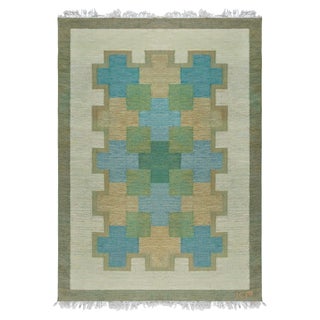 Vintage Swedish Flat Woven by Kerstin Persson For Sale